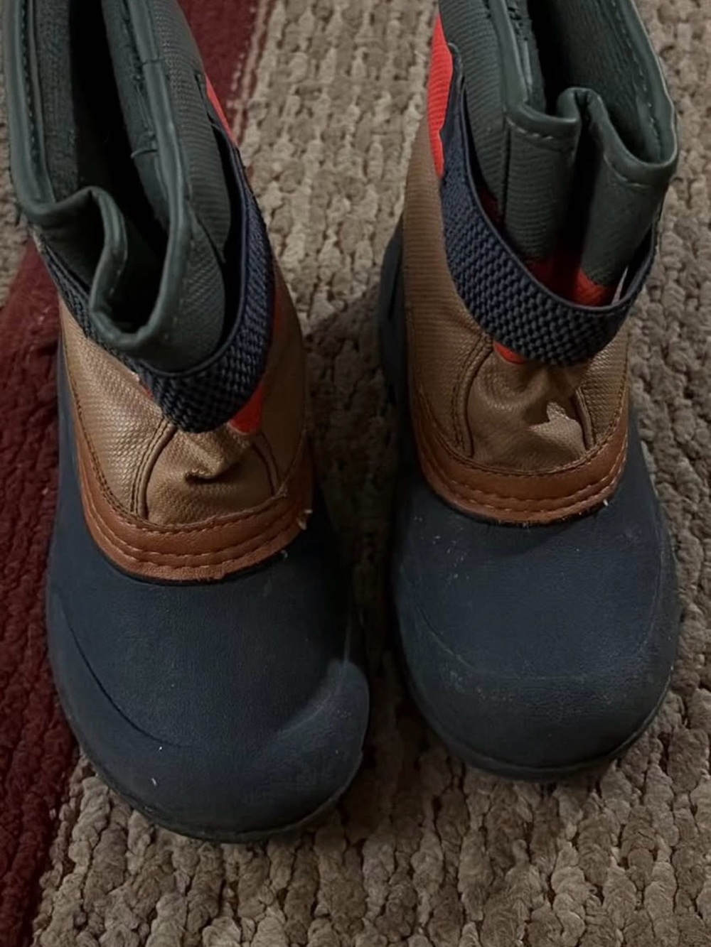 Cat & Jack Kids Navy, Brown & Green Waterproof Snow Boots